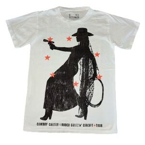 Beyonce Most Wanted Tee S White Cowboy Carter Tour 2025‎ Merch NEW *spot